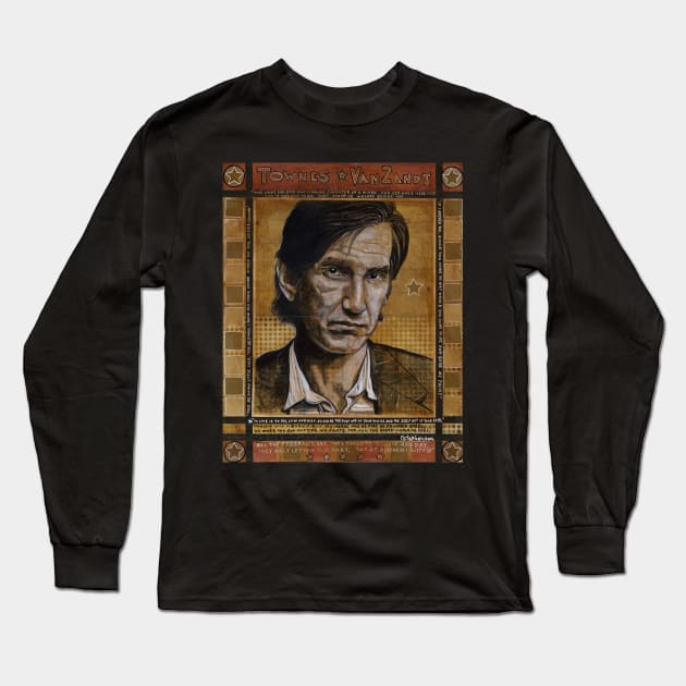 Townes VanZandt Long Sleeve T-Shirt by Raybomusic01